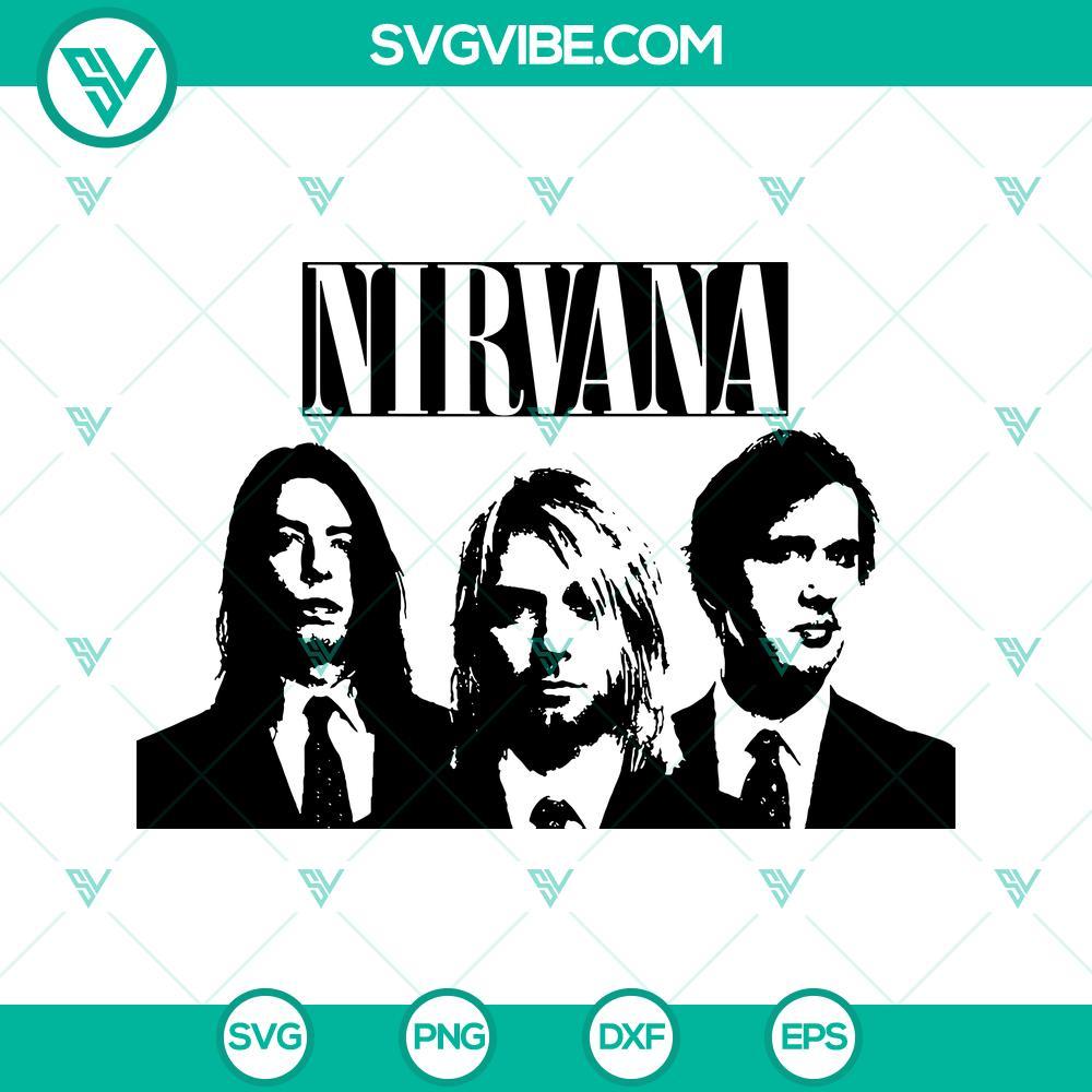 nirvana svg 90s rock band svg music band svg png dxf eps instant download 3 mockup