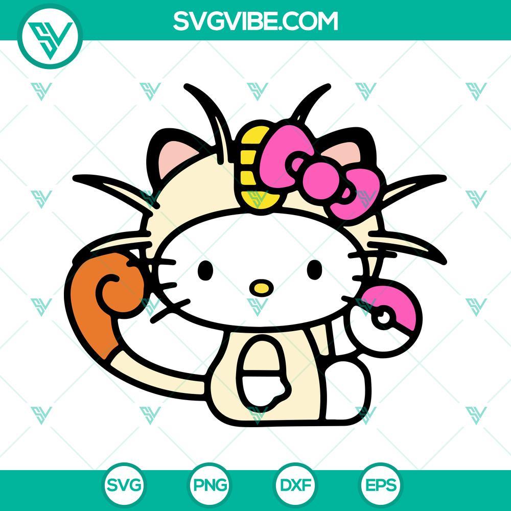 hello kitty meowth svg pokemon svg png dxf eps 3 mockup