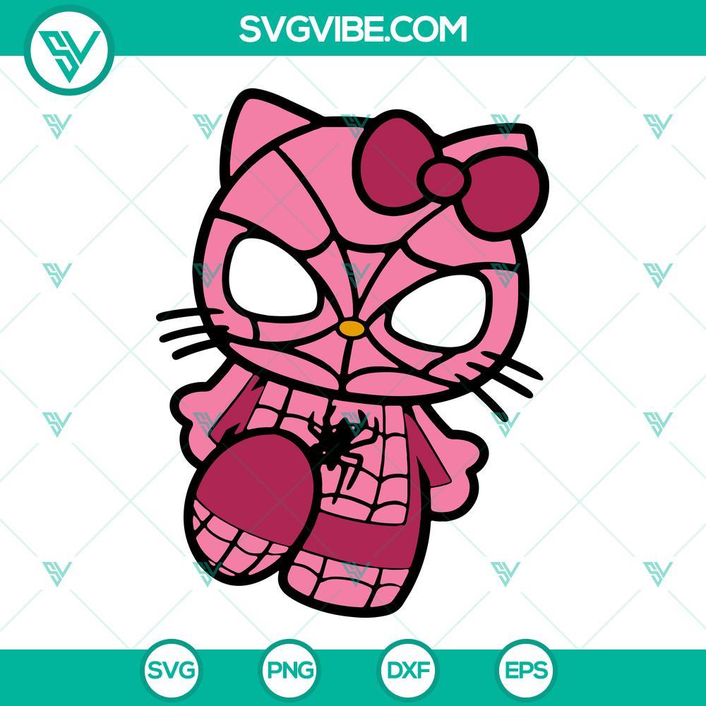 hello kitty pink spider man svg spider man svg png dxf eps 8 mockup