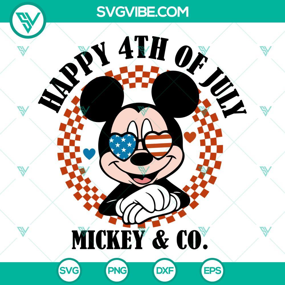 happy 4th of july mickey and co svg mickey american patriotic svg disney happy independence day svg png dxf eps 8 mockup