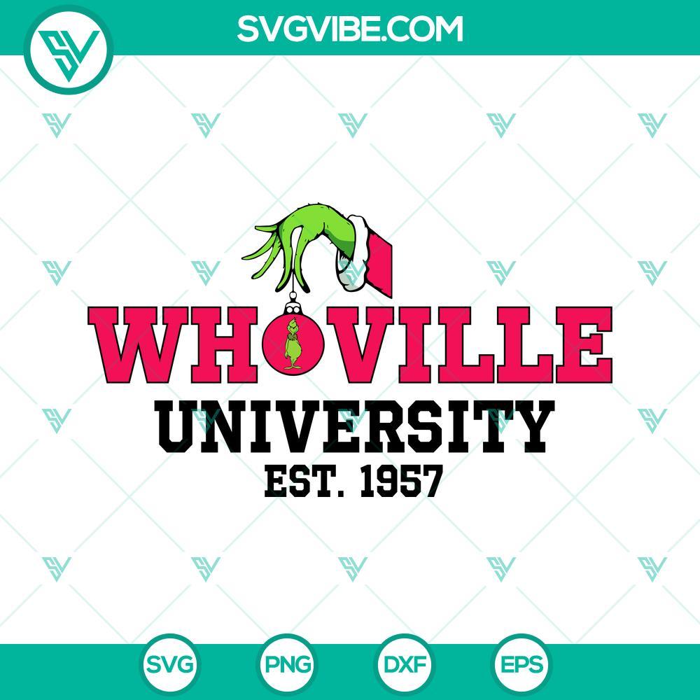 grinch who ville university est 1957 svg grinch christmas svg png dxf eps files 1 mockup