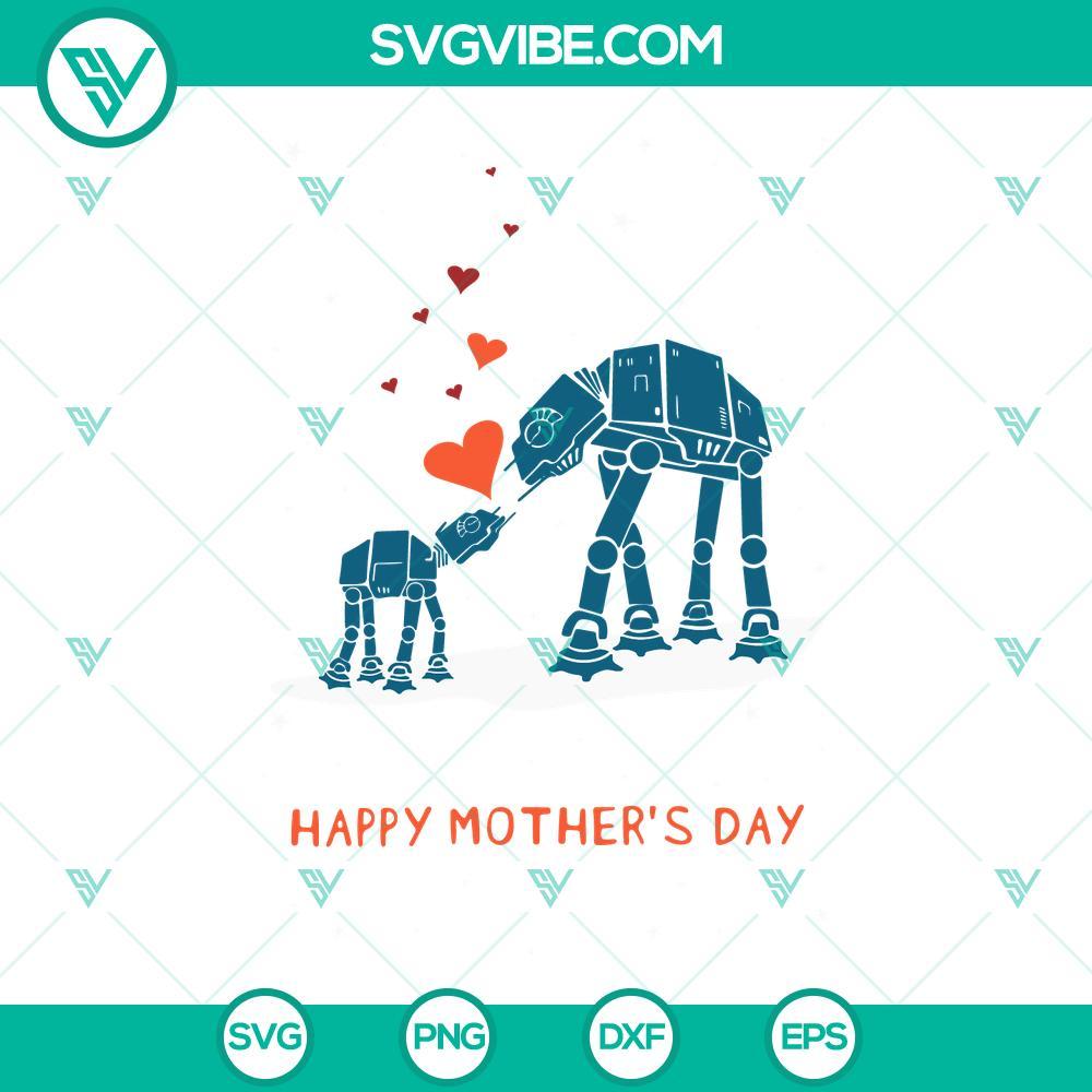 star wars at at happy mother s day poster svg the mandalorian svg galaxy mom svg png dxf eps 4 mockup