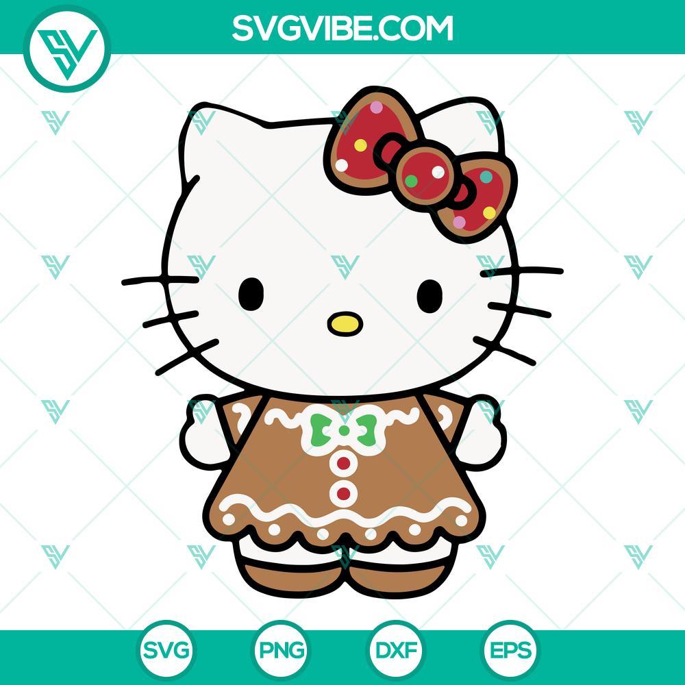 hello kitty the ginger man svg kitty merry christmas svg png dxf eps files 3 mockup