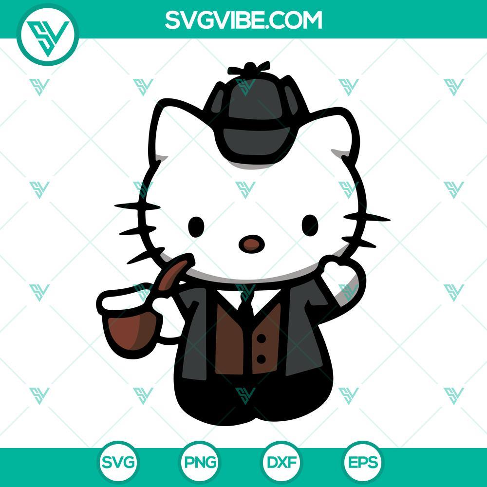 hello kitty sherlock holmes svg 2 mockup