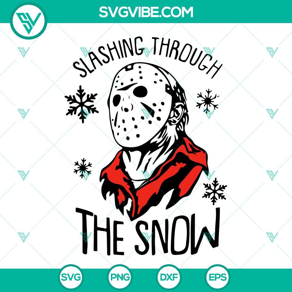 jason voorhees slashing through the snow svg jason voorhees christmas svg png dxf eps files 5 mockup