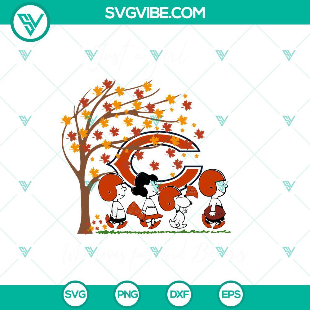 just a girl who loves fall and chicago bears snoopy svg png dxf eps files 1 mockup