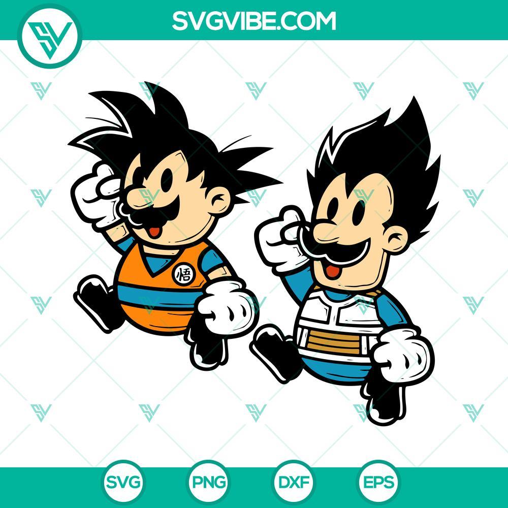 son goku vegeta super mario bros svg dragon ball svg png dxf eps files 6 mockup