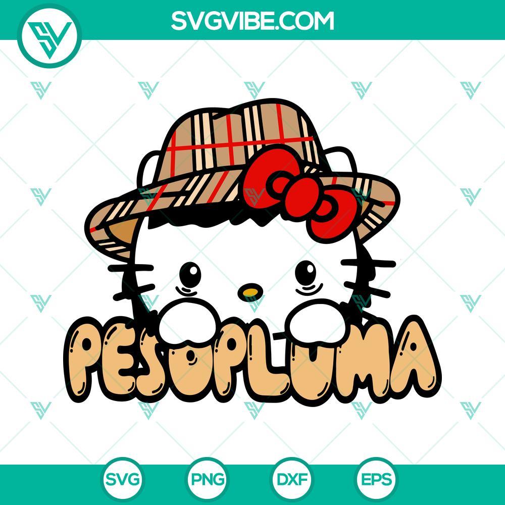 peso pluma hello kitty burberry hat svg peso pluma kitty cat svg regional mexican music svg png dxf eps 6 mockup