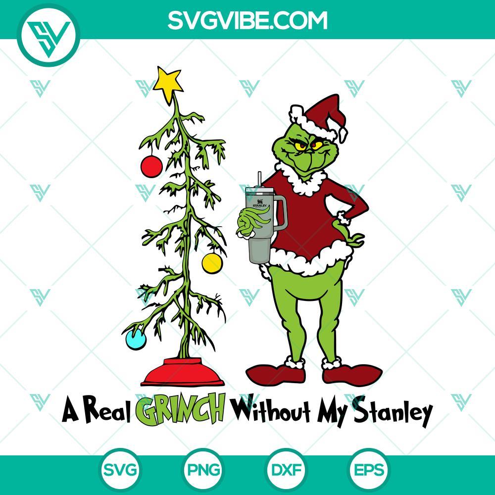 a real grinch without my stanley svg grinch christmas tree stanley tumbler svg 6 mockup