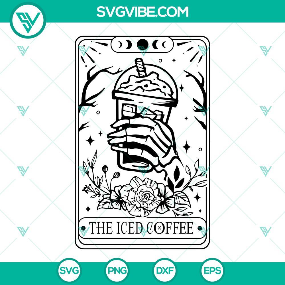 iced coffee skeleton hand tarot svg the iced coffee tarot card svg skull coffee svg 7 mockup