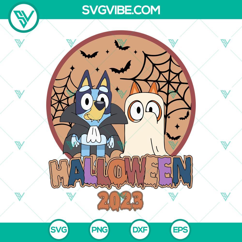 bluey and bingo halloween 2023 svg bluey spooky season 2023 svg png dxf eps digital download 9 mockup