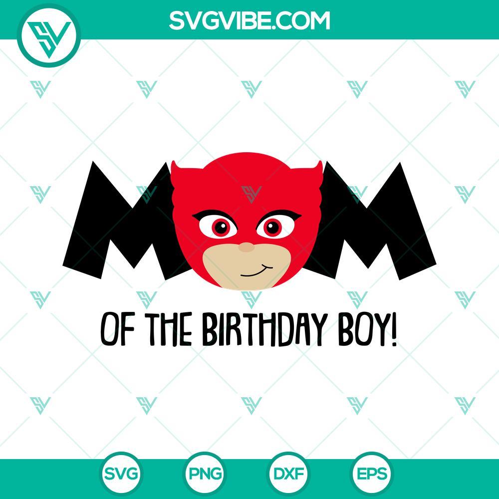 mom and dad of birthday boy owlette catboy svg pj masks svg superhero cartoon birthday svg png dxf eps 4 mockup