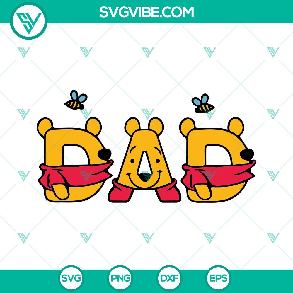 winnie the pooh dad svg disney dad svg cute cartoon fathers day svg png dxf eps cut files 7 mockup