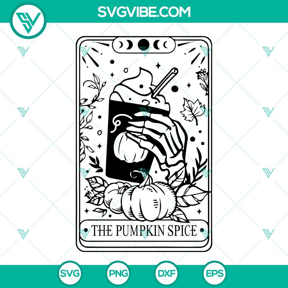 pumpkin spice skull tarot svg the pumpkin spice tarot card svg pumpkin spice latte svg 4 mockup