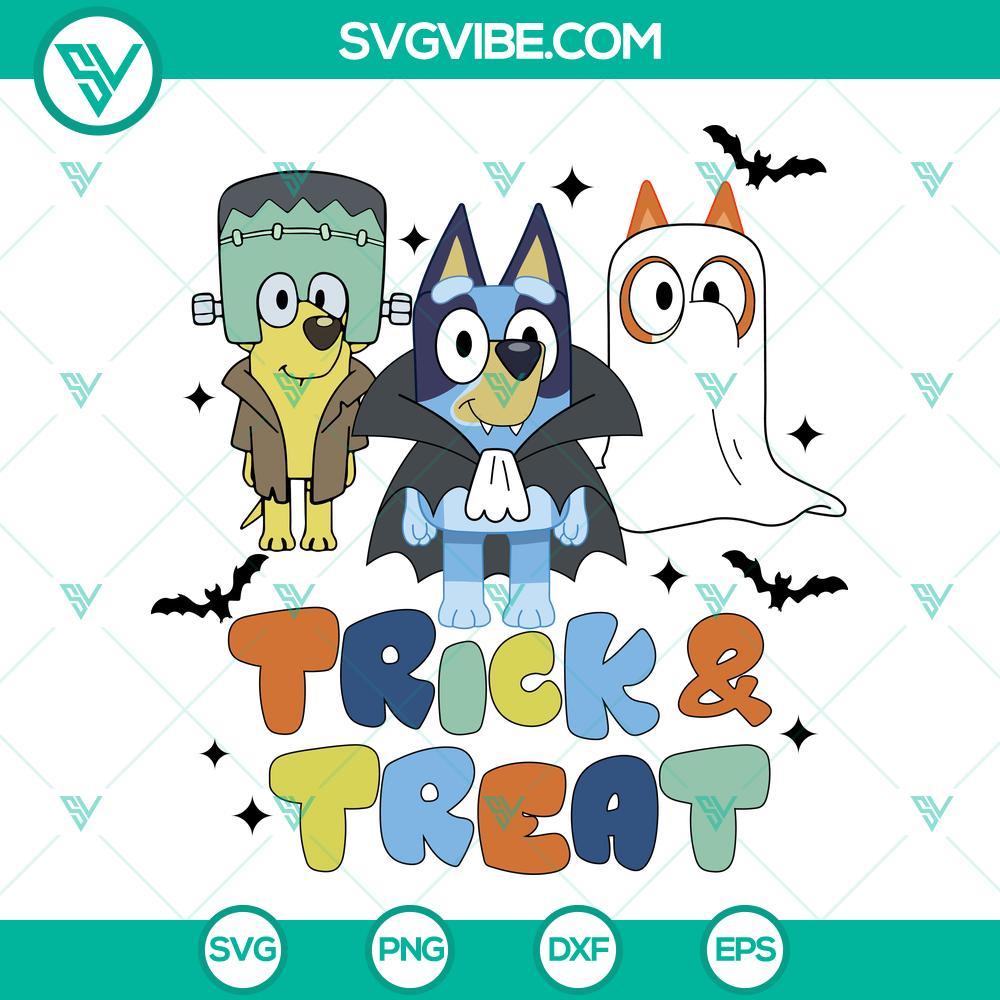 bluey trick and treat svg bluey dracula svg ghost bingo svg bluey halloween svg png dxf eps cricut files 1 mockup