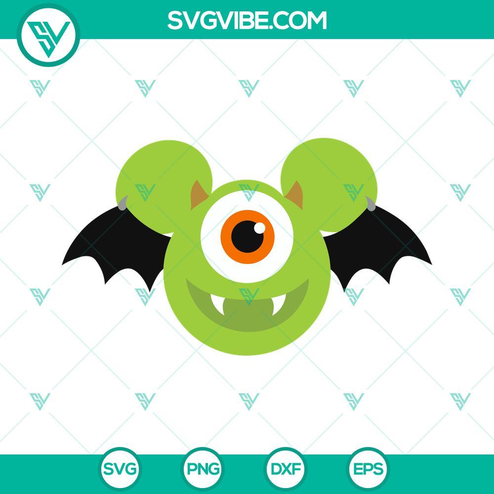 mike wazowski mickey mouse ears svg mike wazowski bat halloween svg 4 mockup