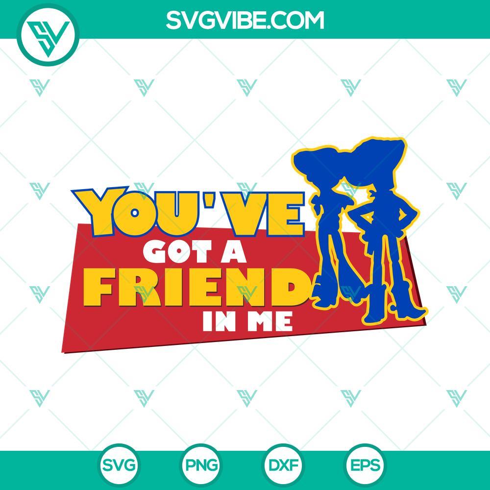 you ve got a friend in me woody and jessie svg cowboy sheriff cartoon svg disney pixar toy story svg png dxf eps files 4 mockup