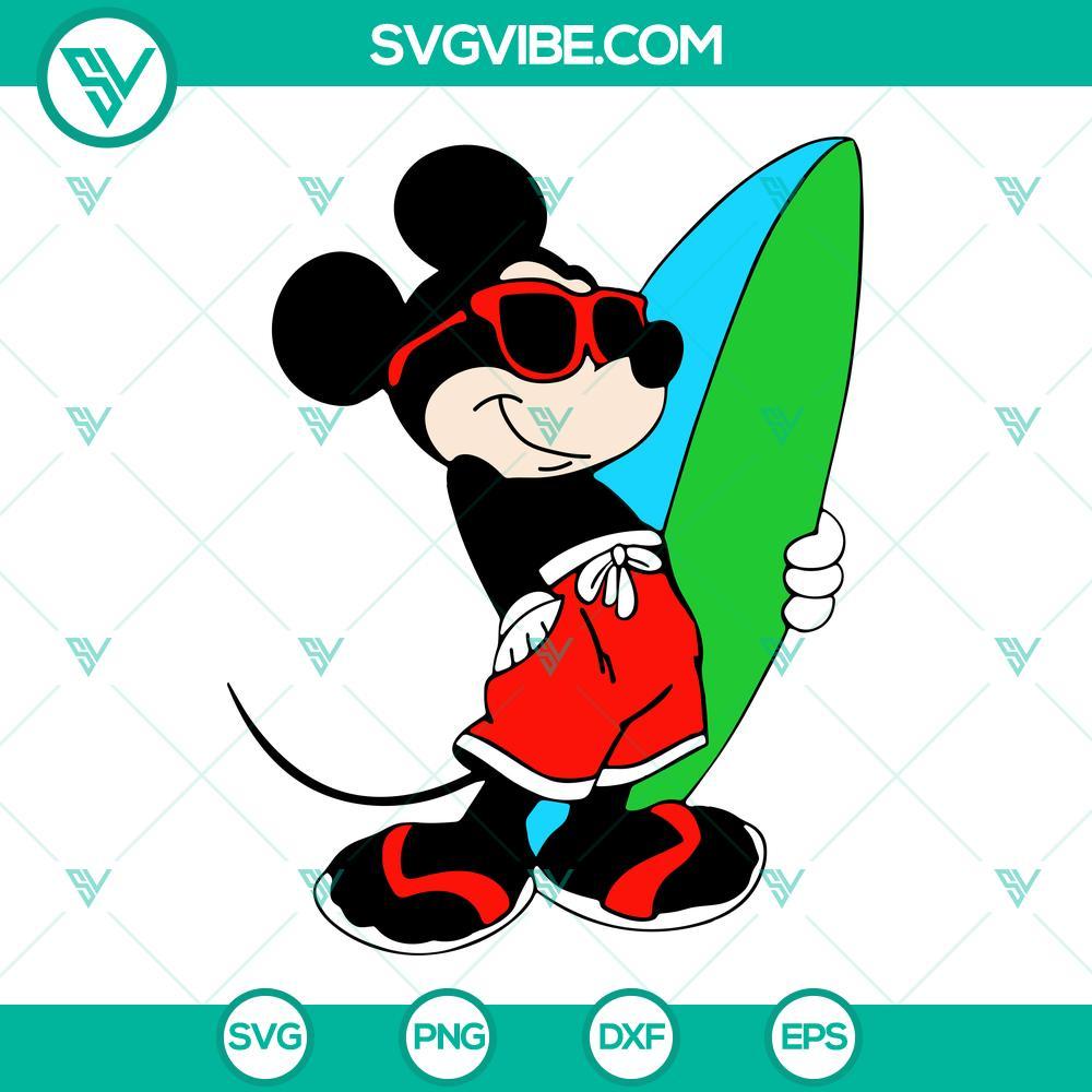 mickey mouse surfboard svg beach life svg mickey surfing svg disney summer vacation svg png dxf eps 7 mockup