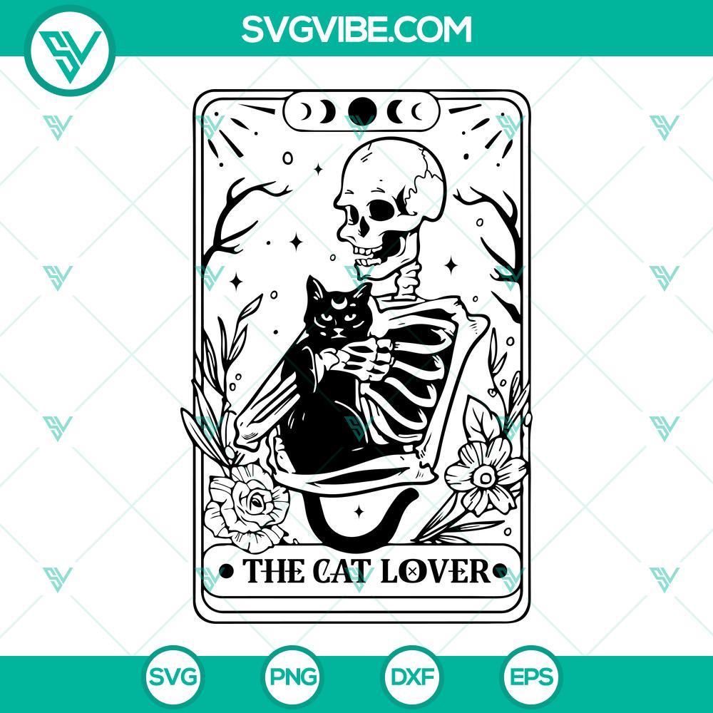 skeleton and cat svg the cat lover tarot svg cat lover svg black cat tarot svg 1 mockup