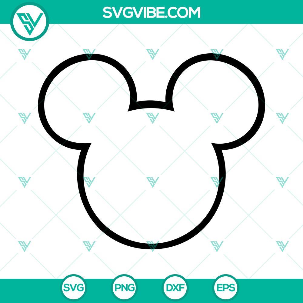 mickey mouse head outline svg png dxf eps instant download 10 mockup