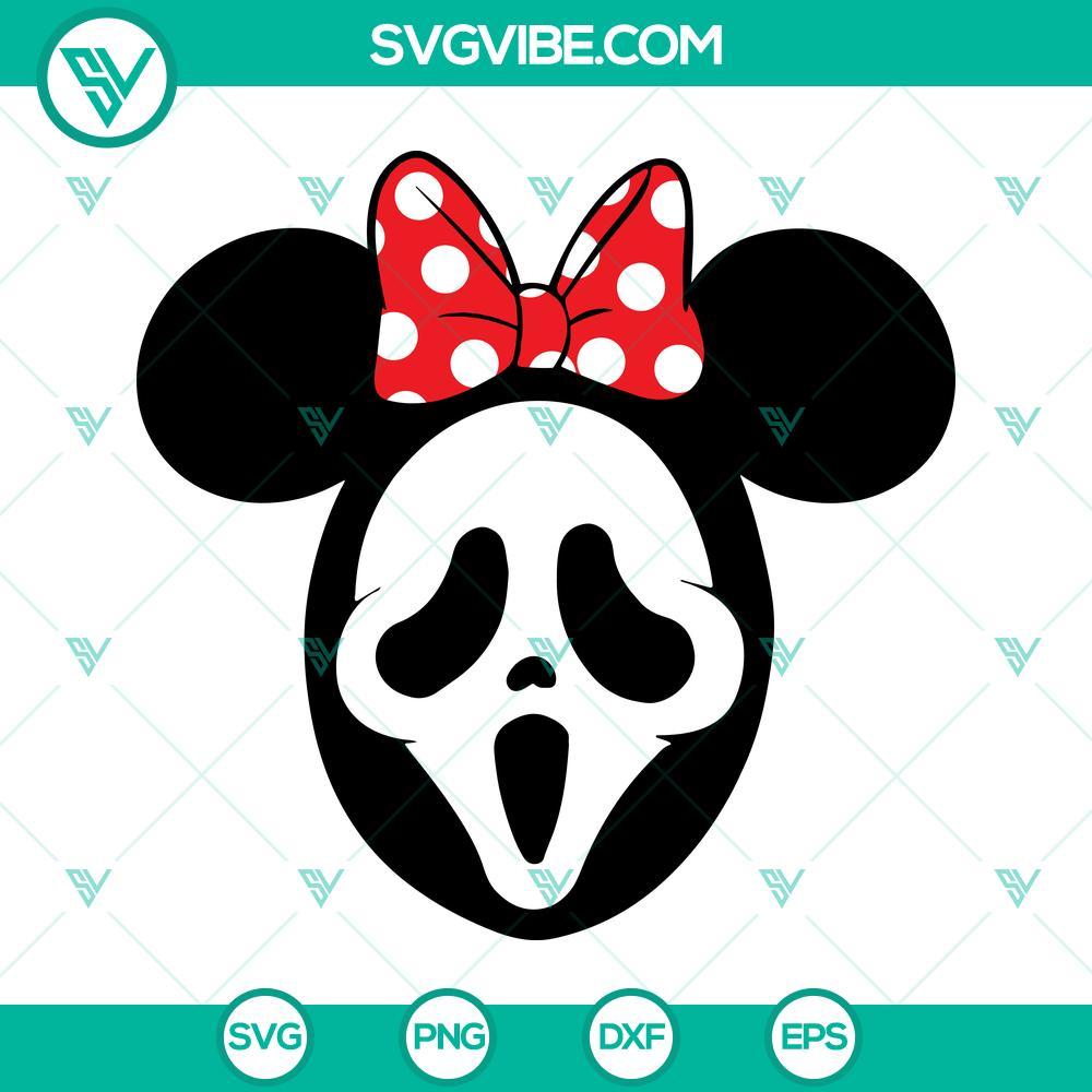 minnie ghost face halloween svg ghost face scream mouse ears svg 1 mockup