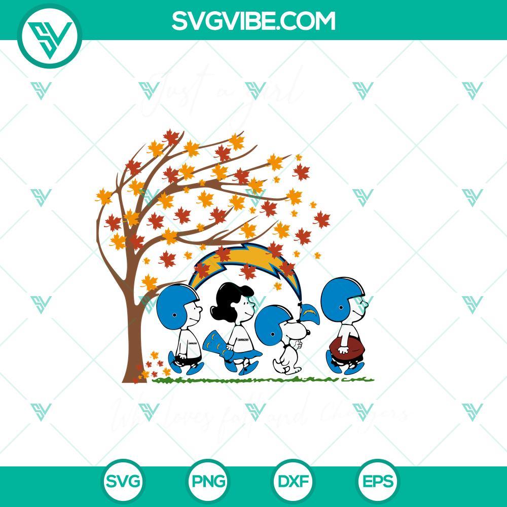 just a girl who loves fall and los angeles chargers snoopy svg png dxf eps files 4 mockup