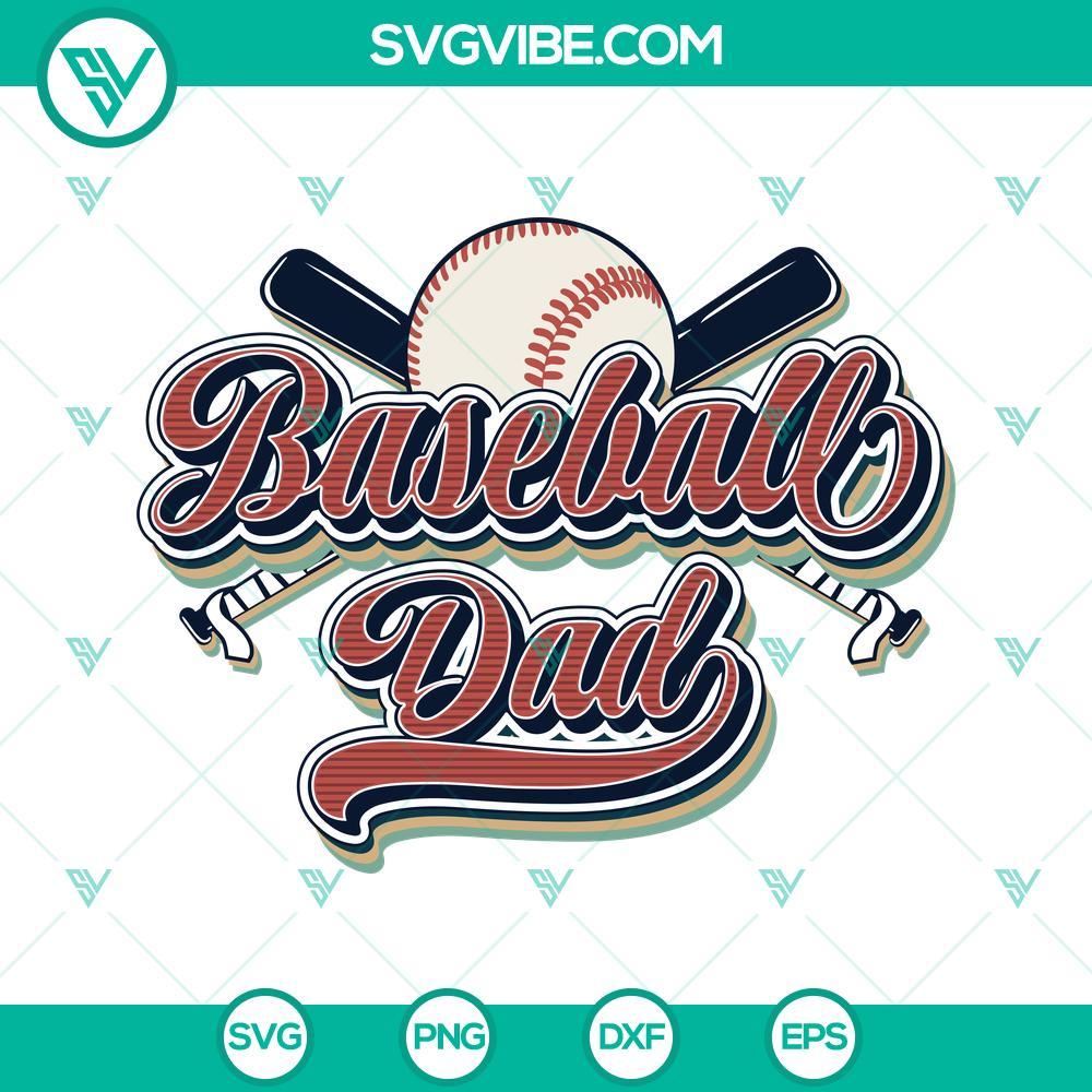 retro vintage baseball dad svg sports dad svg dad life svg happy fathers day svg png dxf eps 3 mockup