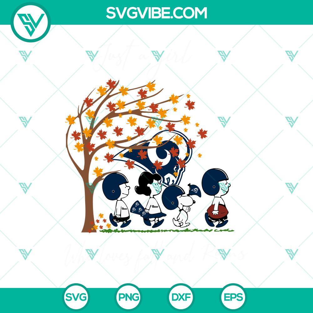 just a girl who loves fall and los angeles rams snoopy svg png dxf eps files 8 mockup