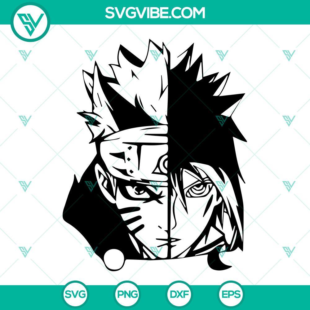 naruto svg naruto uzumaki and sasuke face svg anime svg 2 mockup