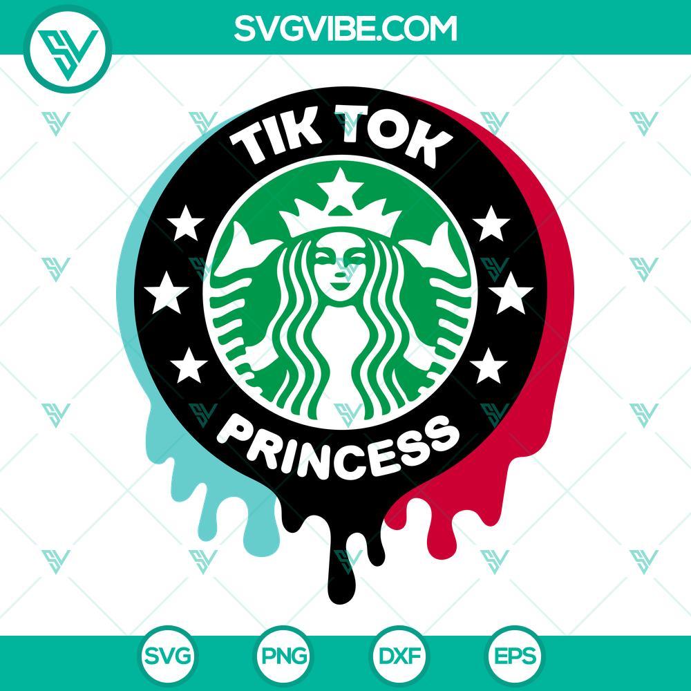 tiktok princess starbucks svg tiktoker girl svg png dxf eps 4 mockup