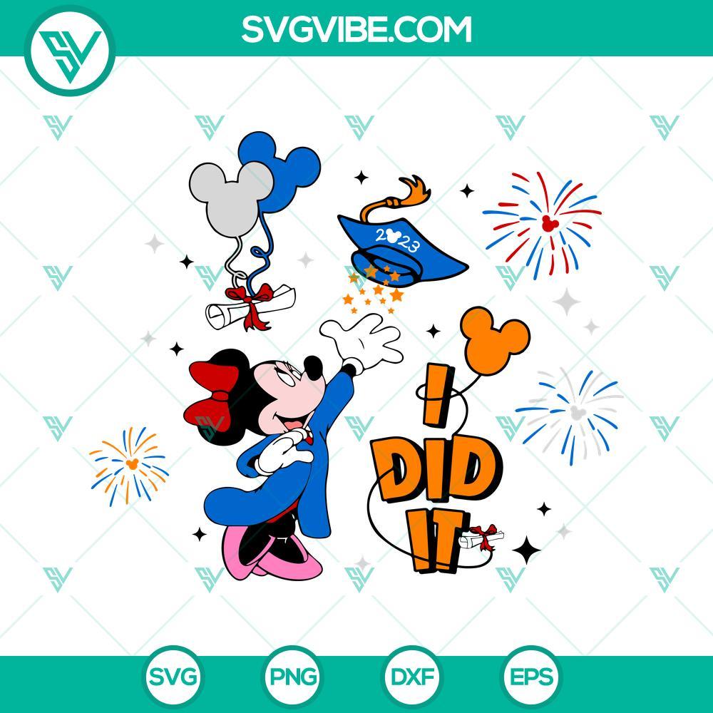 i did it 2023 minnie graduation 2023 svg senior 2023 svg disney graduate svg class of 2023 svg png dxf eps 4 mockup