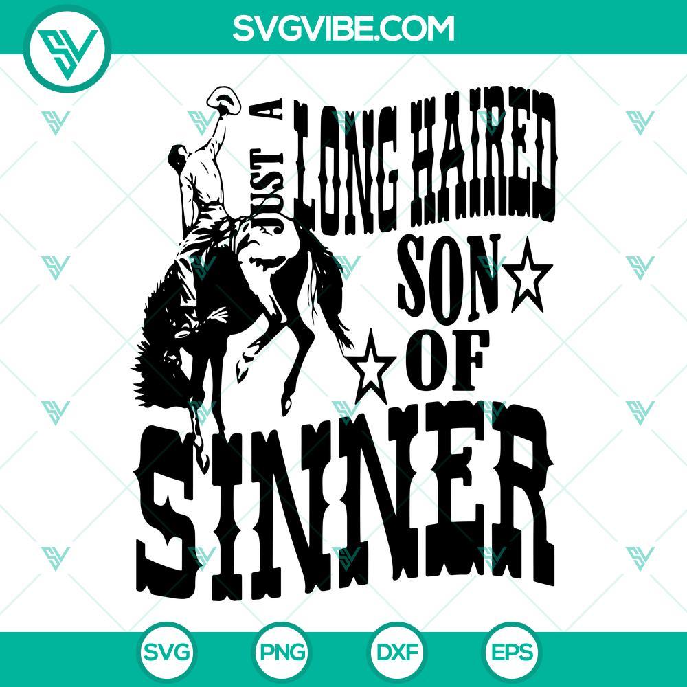 jelly roll svg western cowboy country music just a long haired son svg son of a sinner svg png dxf eps cricut vector 4 mockup