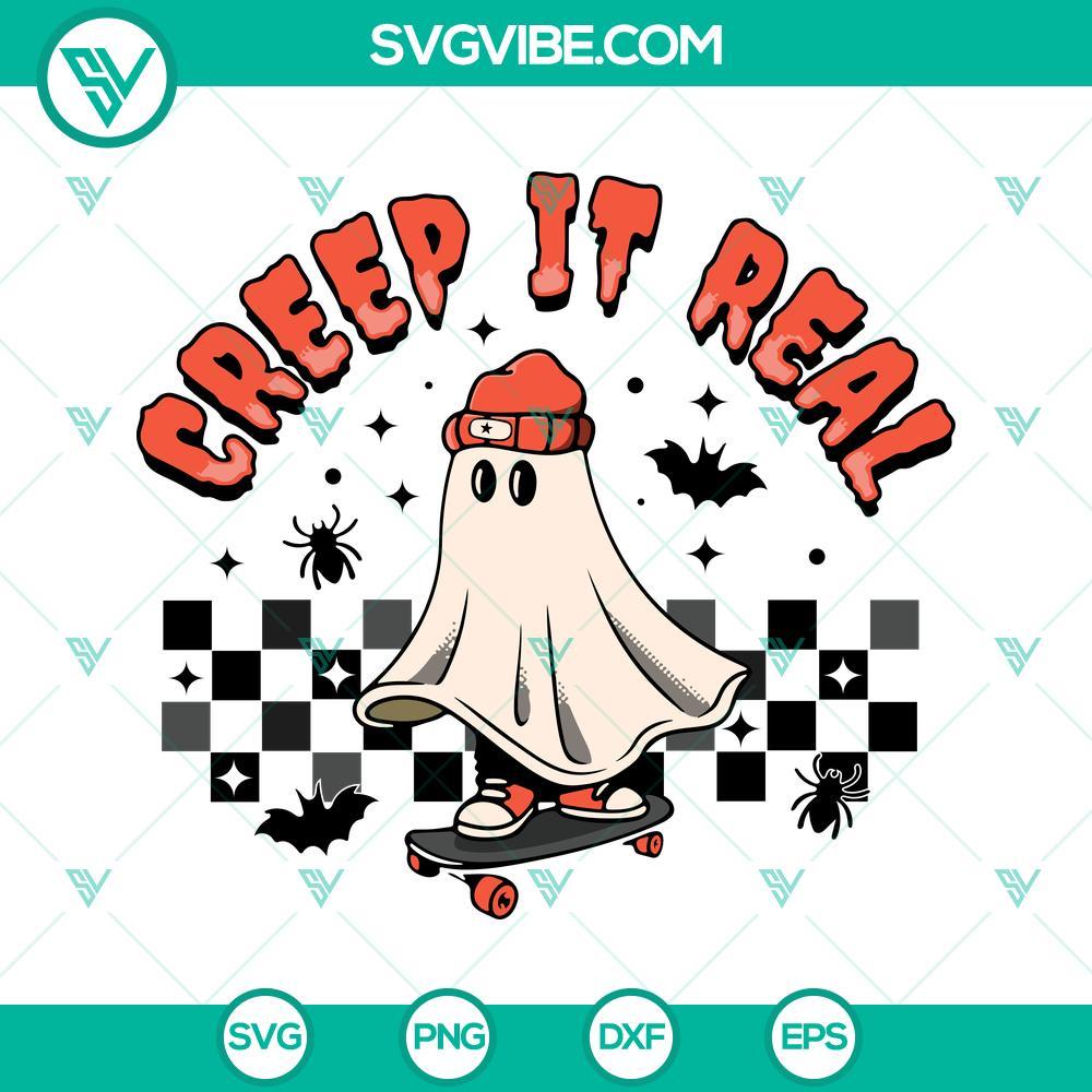 creep it real ghost skateboard svg skateboarding svg halloween boy svg kids halloween svg png dxf eps 10 mockup