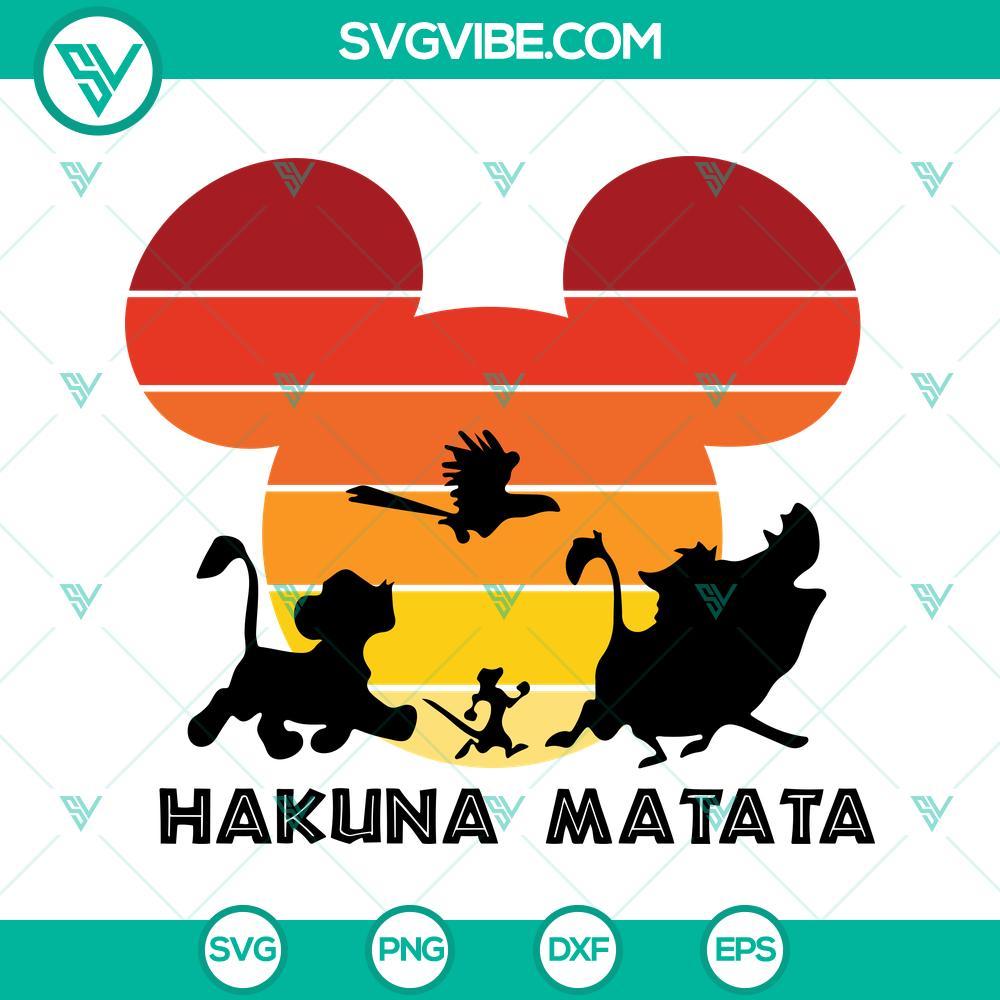 hakuna matata mickey mouse head svg bundle lion king svg animal kingdom svg disney family vacation svg png dxf eps 1 mockup