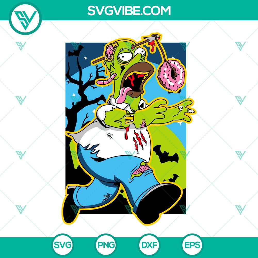 homer zombie simpson svg simpson halloween svg png dxf eps 4 mockup