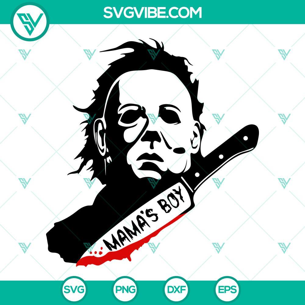 michael myers mama s boy svg horor halloween movie svg png dxf eps instant download 4 mockup