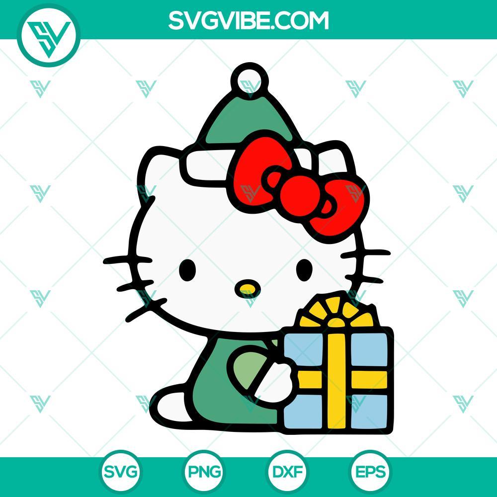 hello kitty christmas svg png eps dxf cut files 3 mockup