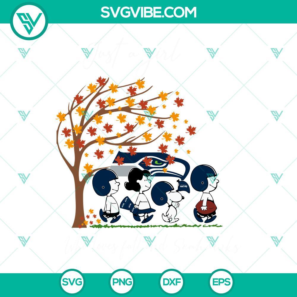 just a girl who loves fall and seattle seahawks snoopy svg png dxf eps files 5 mockup