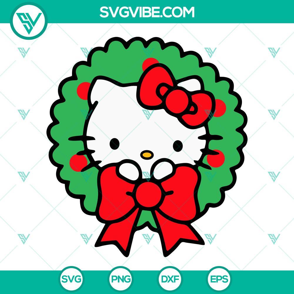 hello kitty christmas wreath svg png cricut files 6 mockup