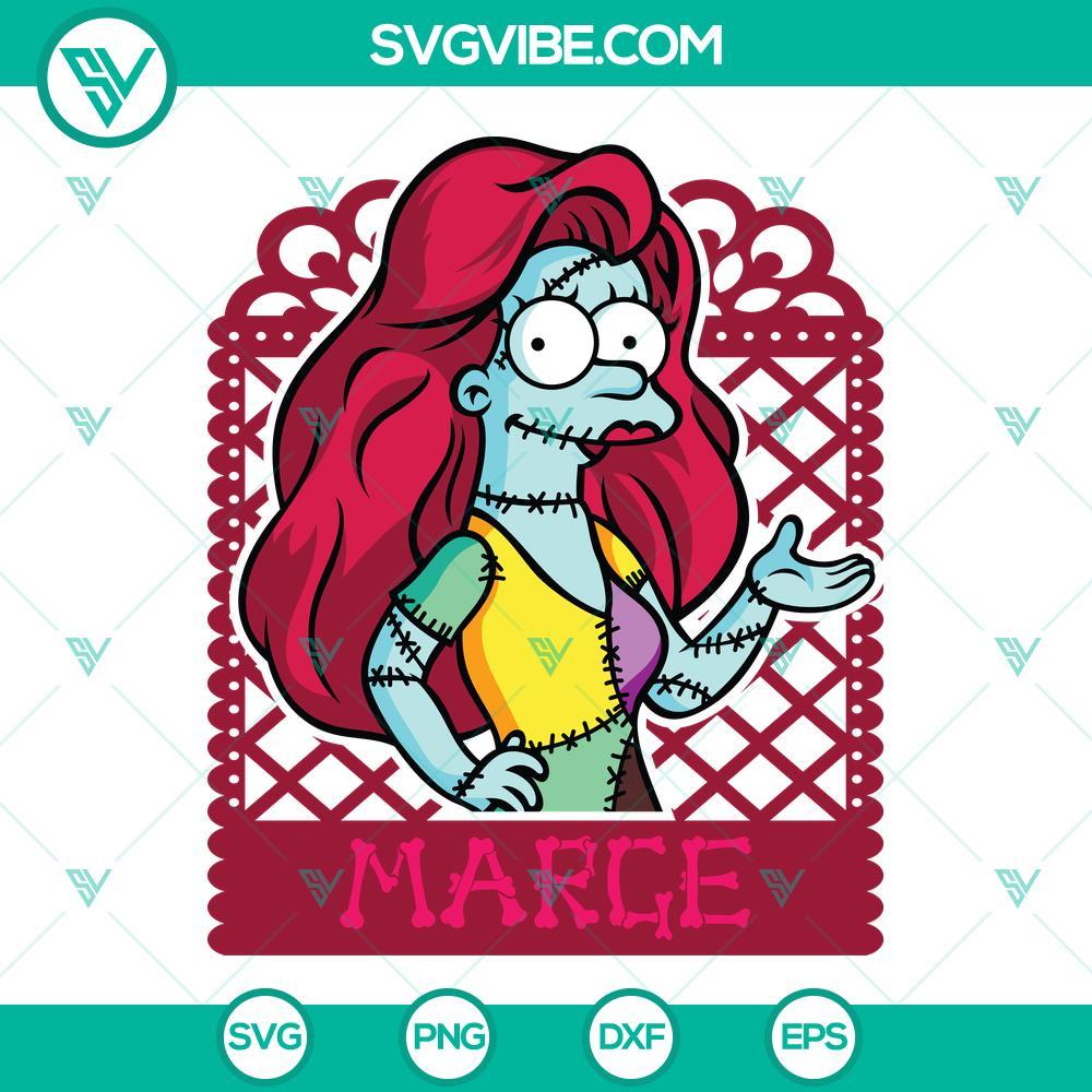 marge simpson sally the nightmare before christmas svg sally simpson halloween svg png dxf eps 3 mockup