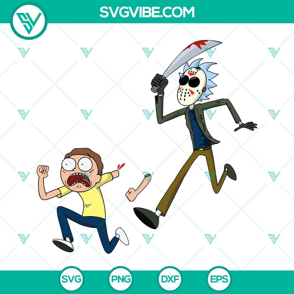 rick jason voorhees kill morty svg rick and morty horror halloween svg 3 mockup