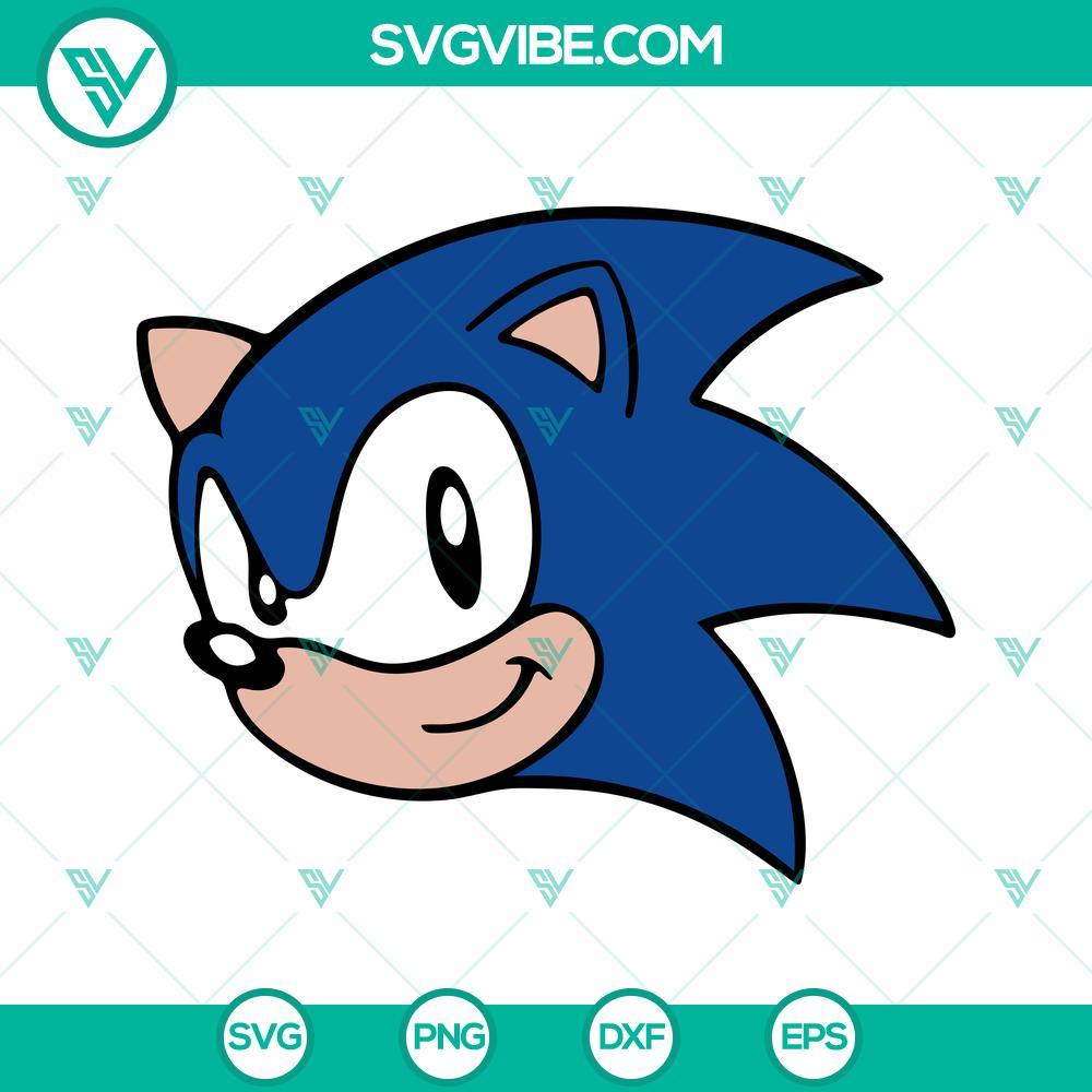 sonic head svg sonic the hedgehog svg png dxf eps digital download 9 mockup