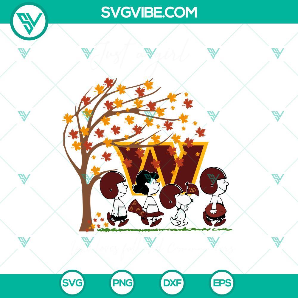 just a girl who loves fall and washington commanders snoopy svg png dxf eps files 7 mockup