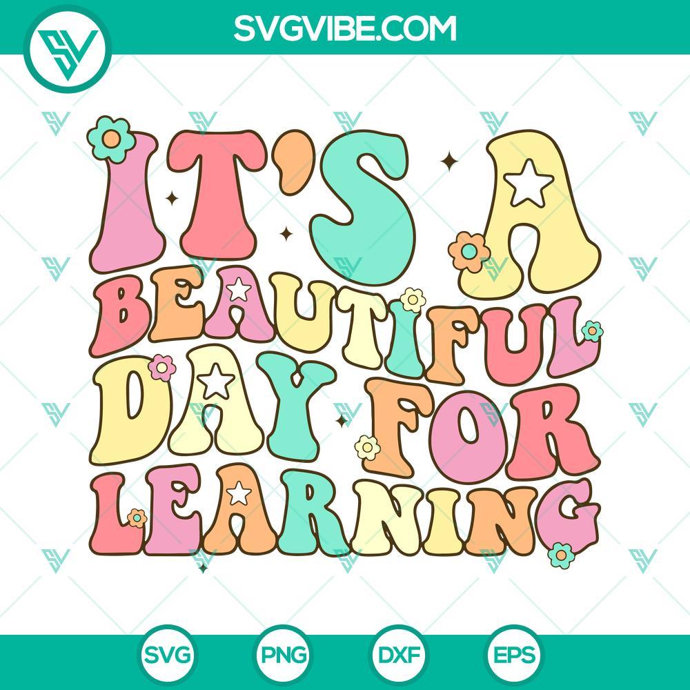 it s beautiful day for learning svg love school svg retro teacher svg student quotes svg png dxf eps 10 mockup