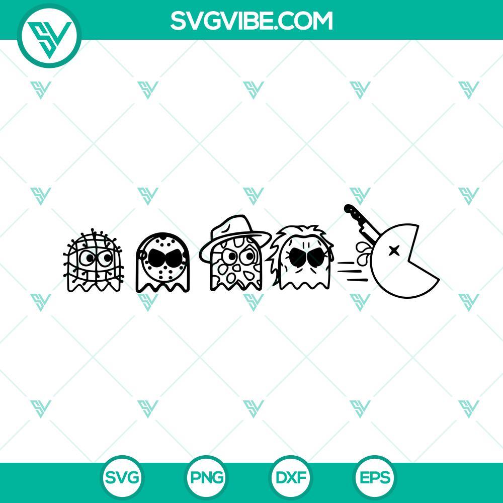 horror characters pac man svg halloween pac man svg png dxf eps instant download 6 mockup