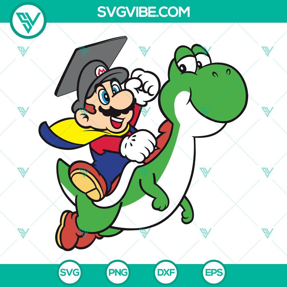 mario and yoshi level complete graduation svg super mario bros svg nitendo games svg png dxf eps 3 mockup