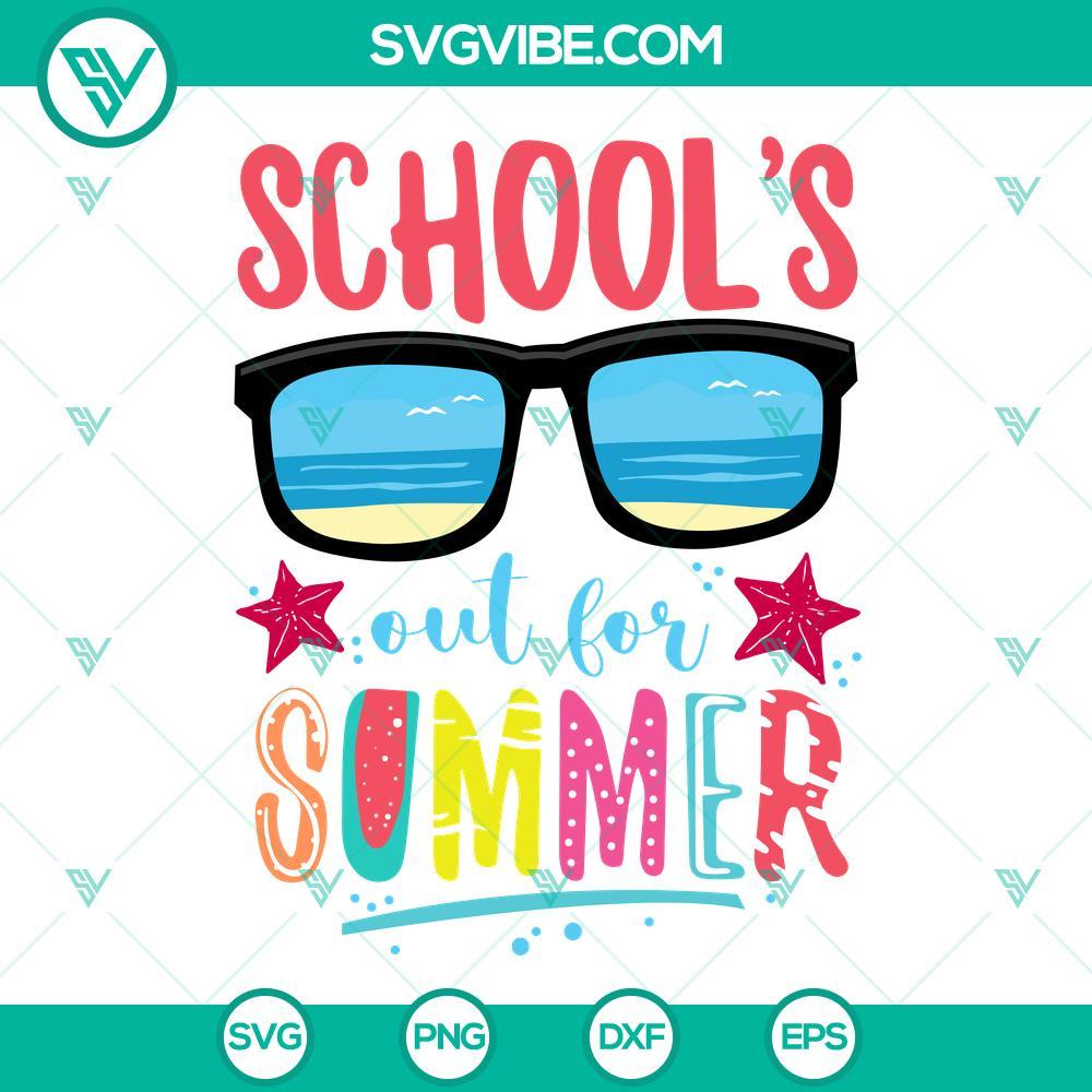 schools out for summer svg summer break svg sunglasses svg goodbye school svg hello summer svg png dxf eps 1 mockup