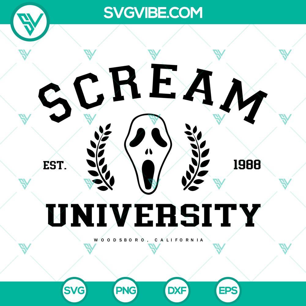 scream ghostface university halloween svg png eps dxf cut files 3 mockup