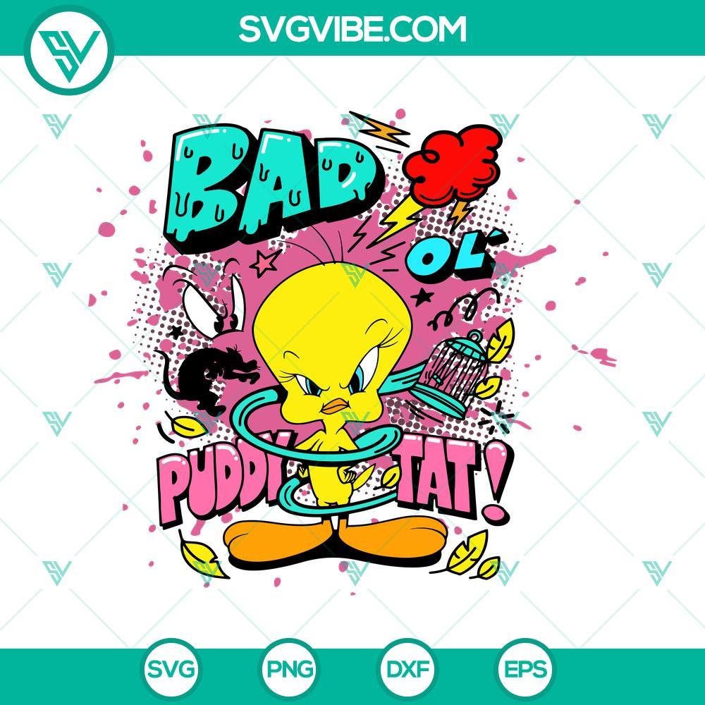 tweety looney tunes svg bad ol puddy tat svg tweety svg 6 mockup