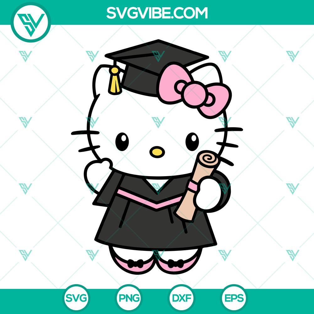 hello kitty graduation svg bundle senior class svg kitty cat school svg png dxf eps 8 mockup